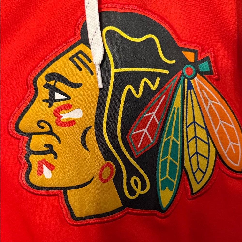 Fanatics Chicago Blackhawks Red and Black Hoodie - Picture 4 of 5